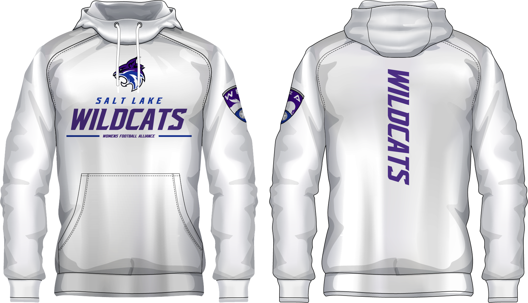 Wildcats Primary Logo White Hoodie